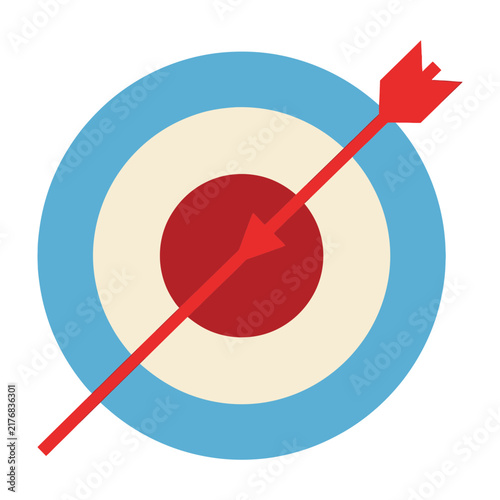 Принти на полотні Red Arrow Hitting Center of Blue Target Signifying Success