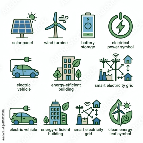 Circular Economy and Sustainable Production Icon Set