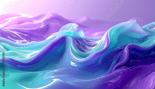 Abstract digital art of flowing liquid in vibrant colors.