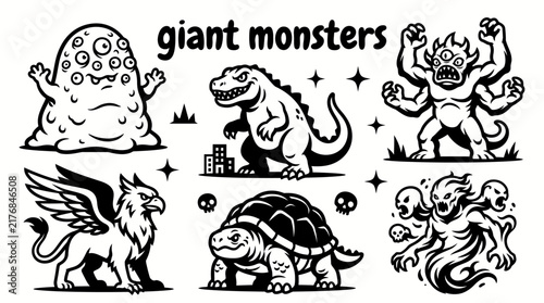 giant monsters featuring enormous creatures colossal beasts towering monsters powerful fantasy animals massive reptiles and epic fictional beings for action games adventure stories fantasy movies