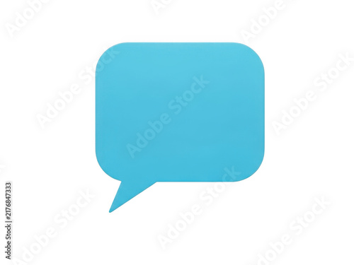 Light blue speech bubble icon representing communication and chat messages isolated on transparent background