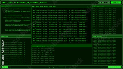 Omni Core AI Mixture Experts Router Training Animation.