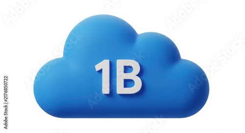 A blue cloud with 1b on it illustration