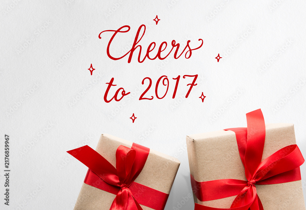 Naklejka premium Cheers Seasons Greeting New Year 2017