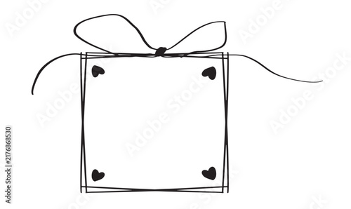 gift box drawing black love heart shape black color object icon merry christmas xmas gift box drawing happy new year birthday celebration holiday surprise package gift box drawing valenitne day 14 