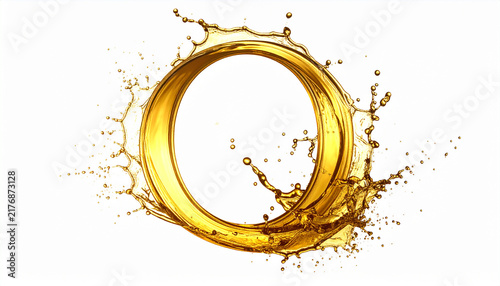 Golden Oil Splash Ring with Dynamic Motion Effect