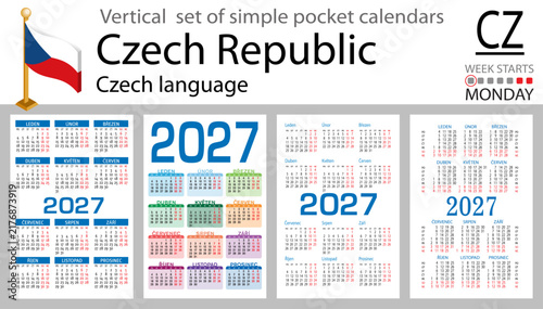 2027 pocket calendar Czech Republic vertical