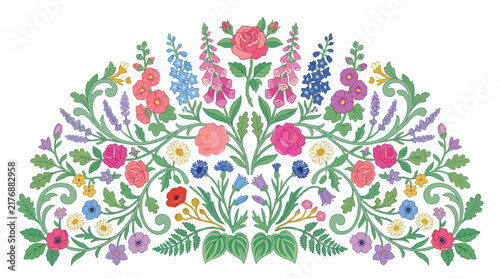 Colorful floral bouquet with greenery