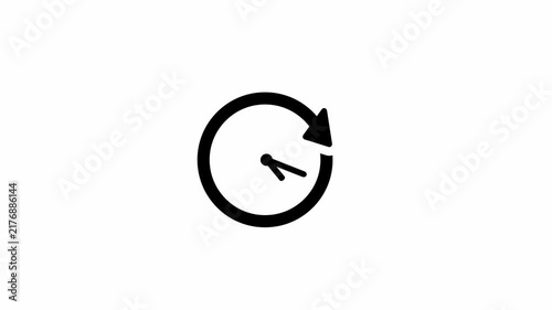 Animated Clock Icon Showing Passing Time, Time Management and Countdown Concept