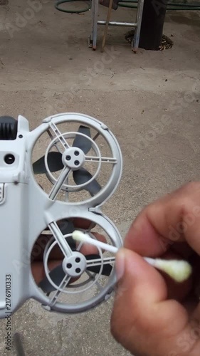 Detailed Cleaning of Quadcopter Drone Blades and Rotors