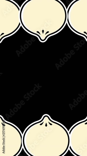 Animation of multiple onion icons on black background