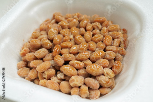 Close Up of Traditional Japanese Fermented Natto