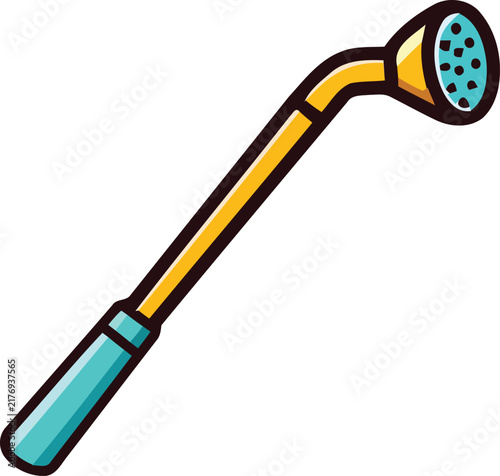 Foto A stylized illustration of a dental scaler tool with yellow and blue accents