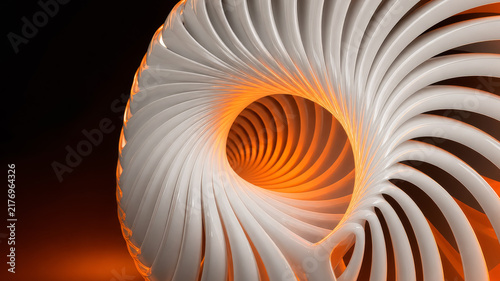 abstract orange white spiral glass texture background