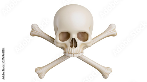 Foto Human skull with crossed bones symbol