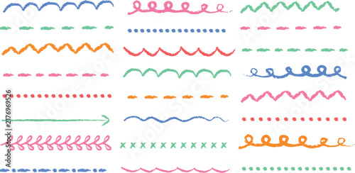 Colorful Hand Drawn Doodle Borders and Decorative Lines Vector Set