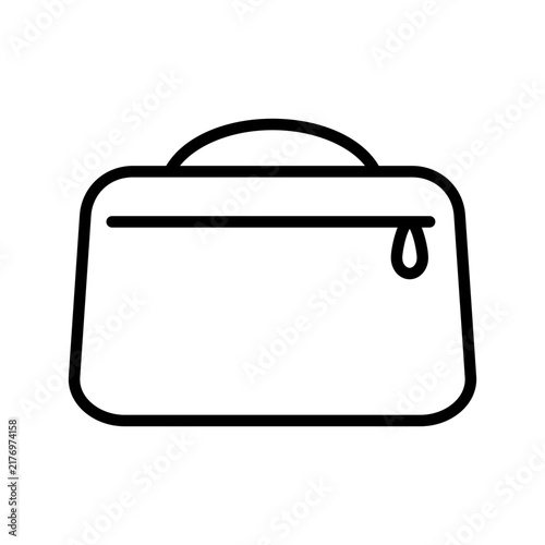 Toiletry bag travel pouch handbag organizer line icon