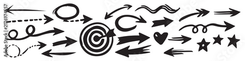 Creative Hand‑Drawn Arrow Brush and Scribble Elements for Graphic Design