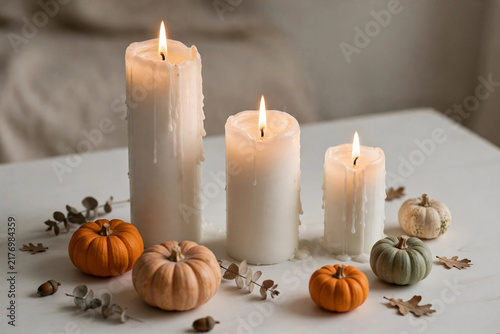 christmas candle and decorations