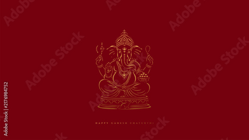 Happy Ganesh Chaturthi social media banner design with Lord Ganesh Vector. Lord Ganpati on Ganesh Chaturthi background. abstract vector illustration design background. 