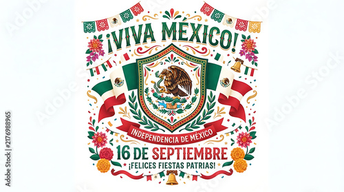 Mexican flags, with 