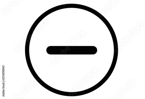 Foto Black outline minus sign in circle icon transparent background