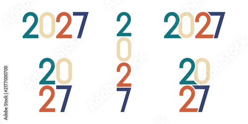 Happy new year 2027 text design vector illustration. New year celebration concept