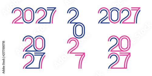Happy new year 2027 text design vector illustration. New year celebration concept