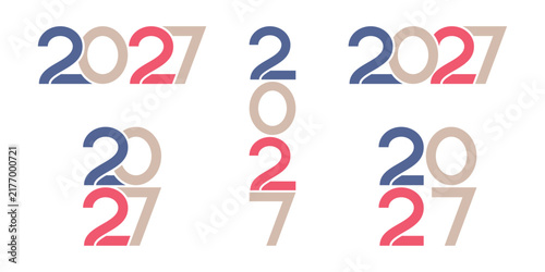 Happy new year 2027 text design vector illustration. New year celebration concept