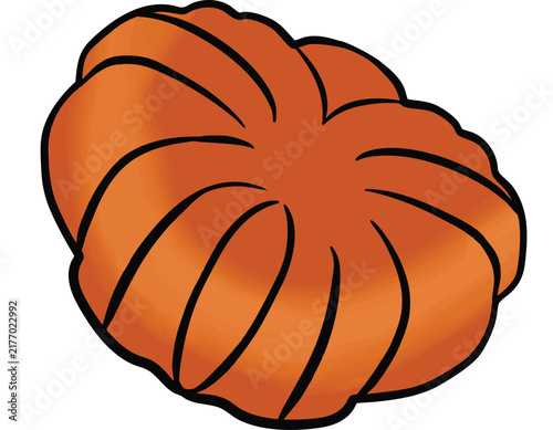 illustration of 1 orange pumpkin