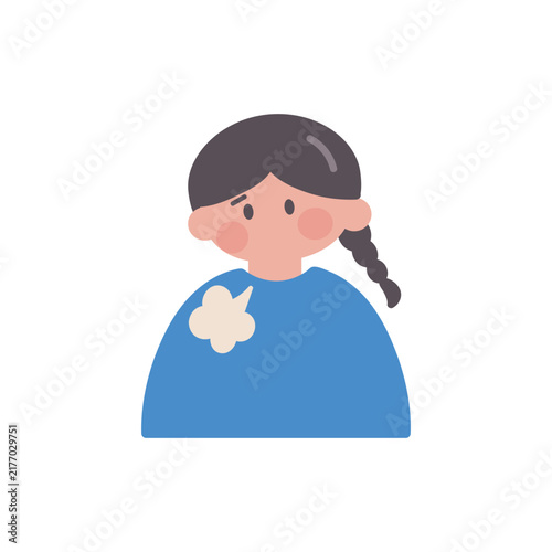 Photography 落ち込むため息をつく女性人物イラスト