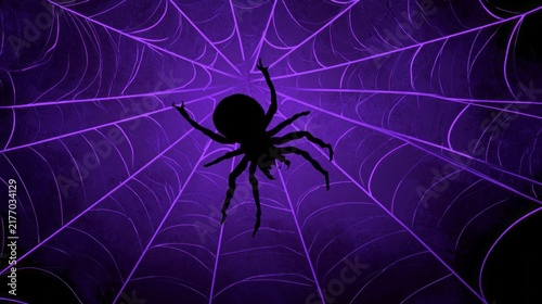Spooky spider web halloween background in purple, eerie horror theme with intricate cobweb pattern, festive seasonal vector illustration for halloween decorations, wrapping paper, wallpaper, textiles,