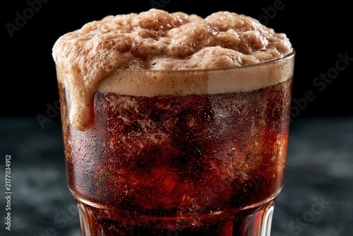 Cold Dark Soda Glass With Foam