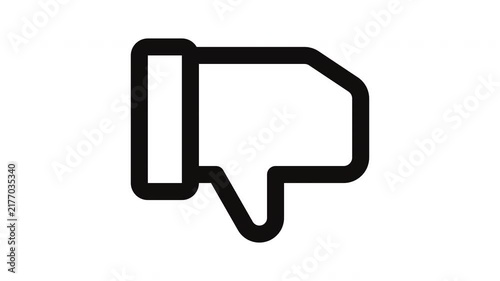 dislike animated Line Icons Premium 4K, Modern Minimal Outline Motion Graphics Collection