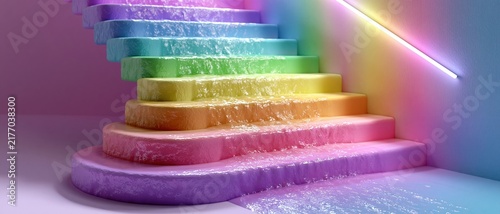 Rainbow Gradient Staircase