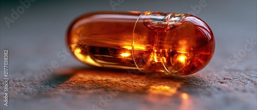 Golden Capsule on Stone