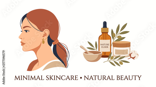 Foto Very beautiful realistic vector illustration of an elegant minimalist skincare i