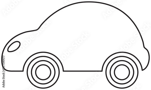 Simple Outline Drawing of a Car