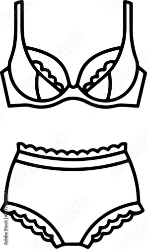 Foto Women’s Lingerie Underwear and Bras Line Icon Set