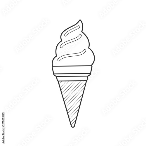 Soft serve ice cream cone outline icon