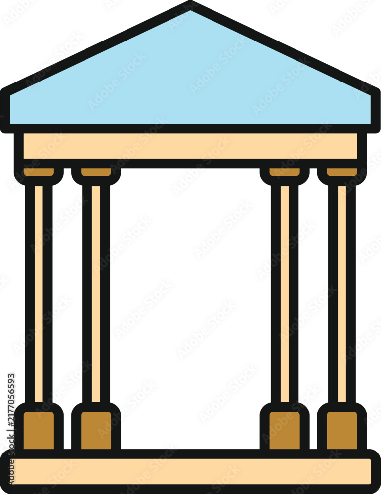 Obraz premium Classical building icon representing finance, law, stability