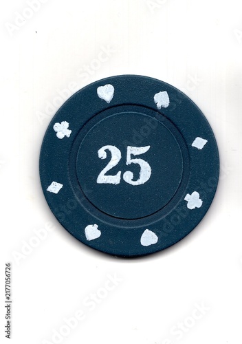 Photography A vintage poker chip isolated on a white background.