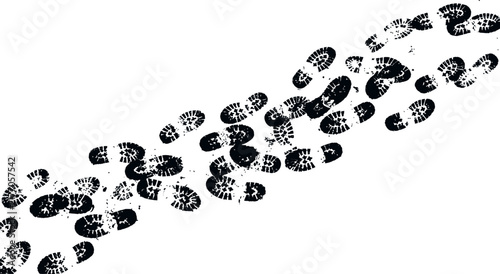 Footprints on white background during daytime showing a path forward with a sense of journey