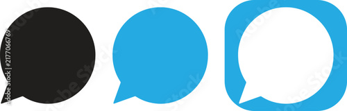 Set of three speech bubble icons in different styles