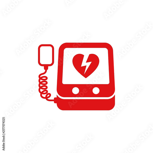 Automated external defibrillator AED device for cardiac arrest emergency and accident medical aid