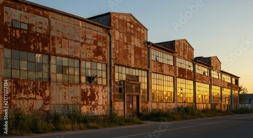 Abandoned Warehouse at Sunset