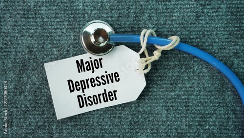 Bild auf Leinwand Stethoscope and paper tag with the words Major Depressive Disorder