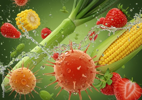 Fresh Produce and Germs in Motion