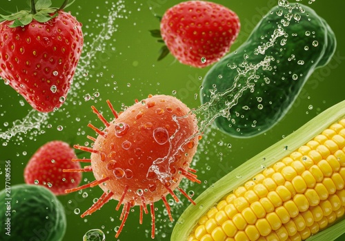 Fresh Produce and Virus Concept Art