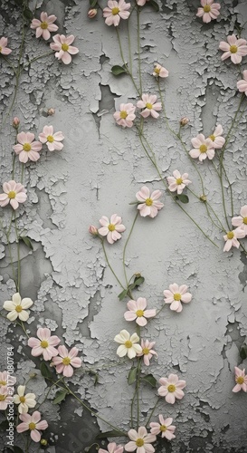 Rustic Floral Charm on Weathered Surface